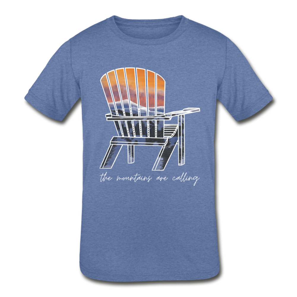 Kids' "Mountains Are Calling" Short Sleeve Tee - heather Blue