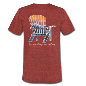 "Mountains Are Calling" Short Sleeve Shirt - heather cranberry