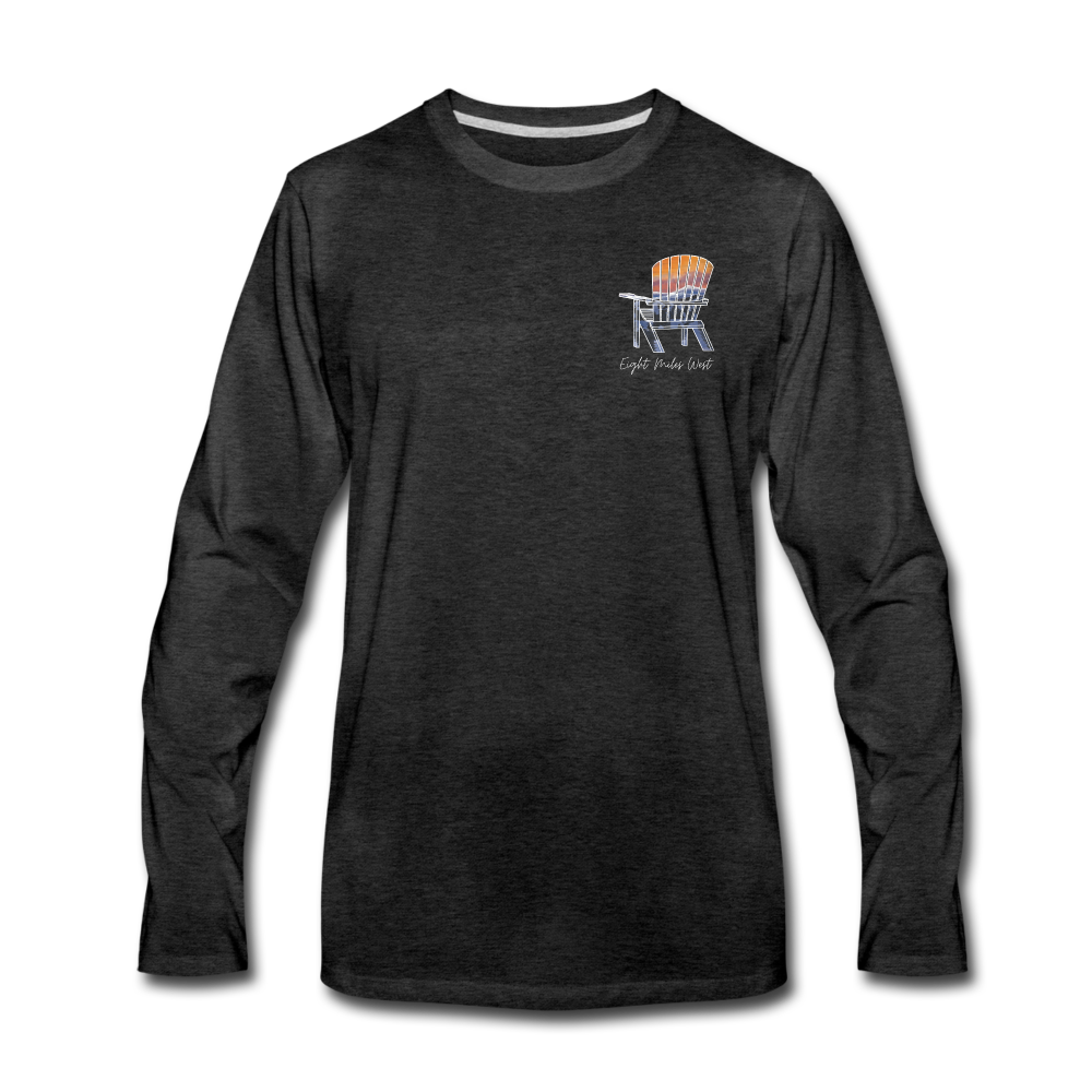 "Mountains Are Calling" Long Sleeve Tee - charcoal gray