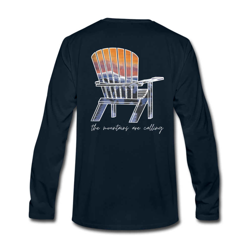 "Mountains Are Calling" Long Sleeve Tee - deep navy