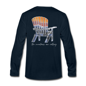 "Mountains Are Calling" Long Sleeve Tee - deep navy